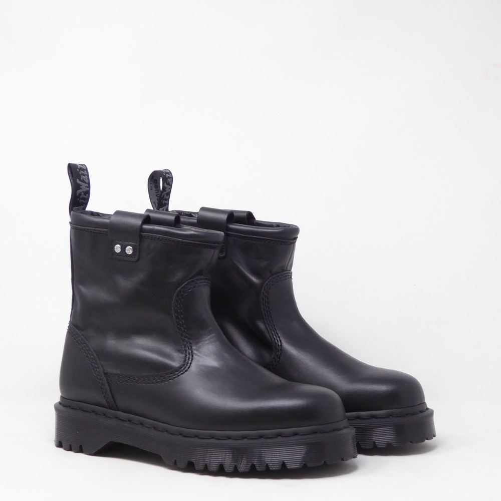 NEW Dr. Martens Womens Anistone Lo Boots Black Leather Pull On Size 9
